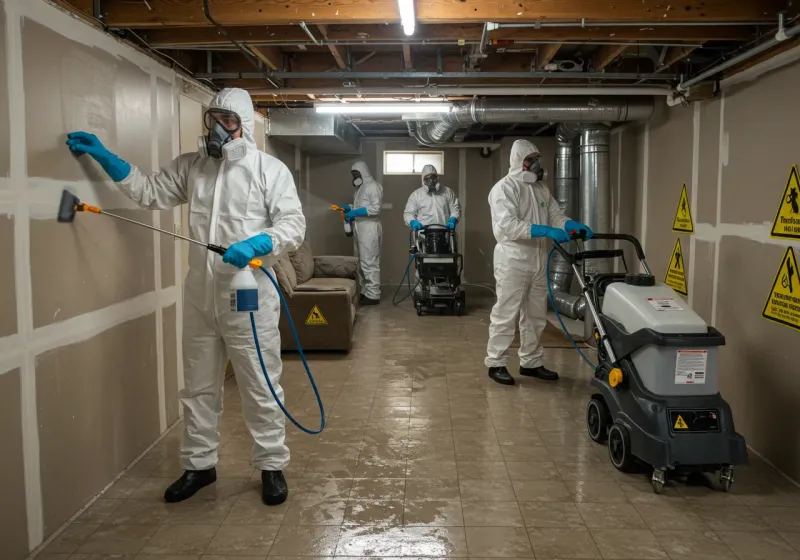 Basement Moisture Removal and Structural Drying process in Makawao, HI